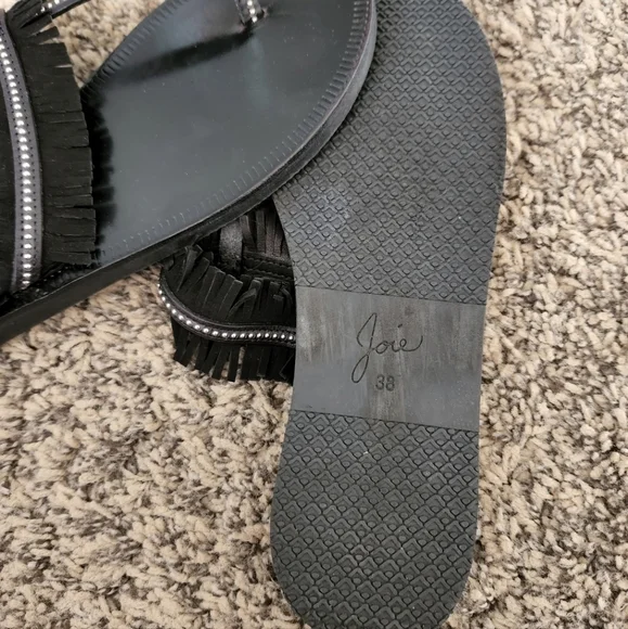 Joie Maisie Fringe Flat Sandal Black Size EU 38 - Picture 4 of 4